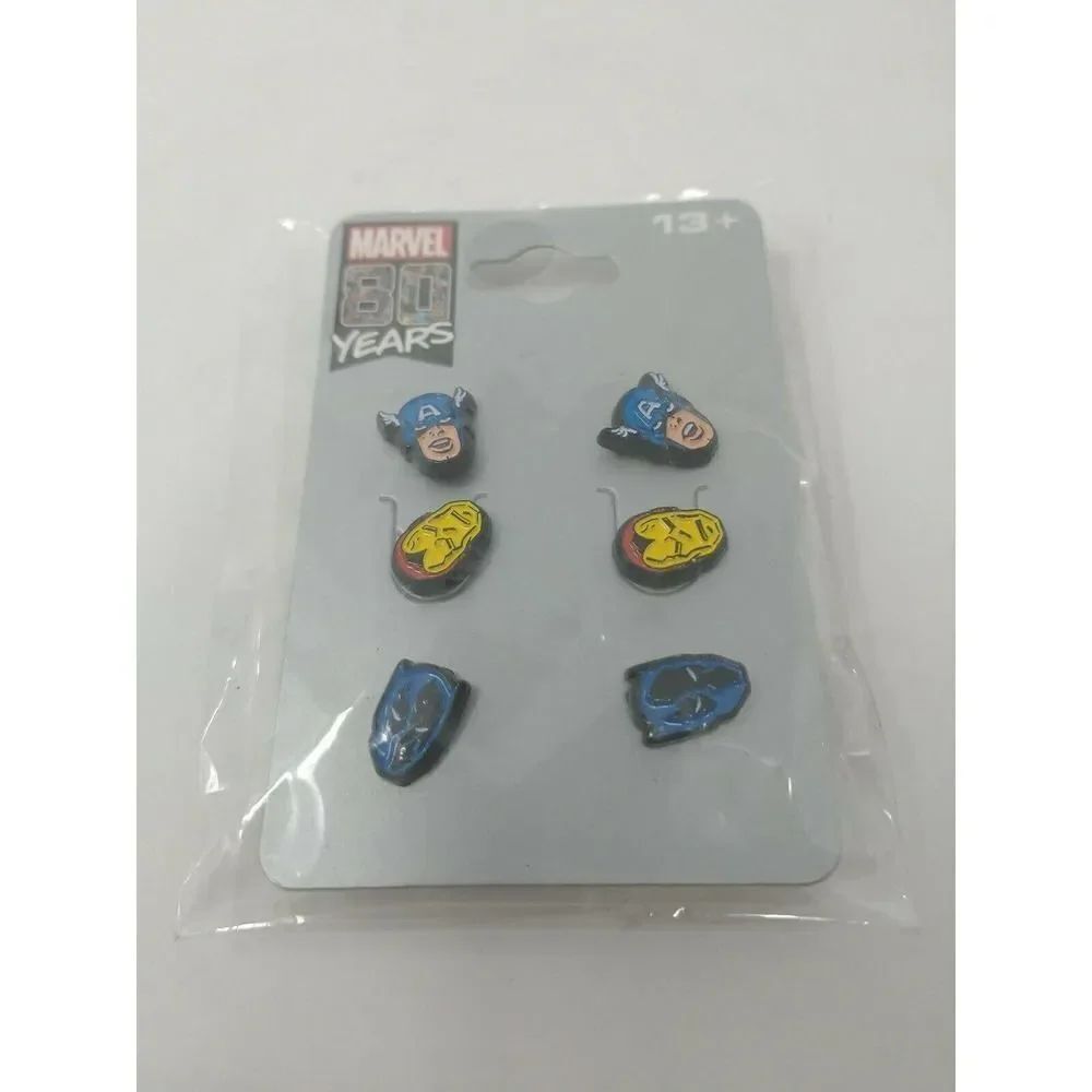 3 Pair Marvel Comics Avengers Iron Man Captain America Black Panther 80 Years